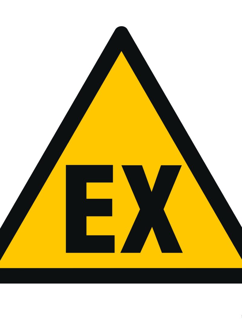 GE010 Ostrzeżenie przed atmosferą wybuchową -  12 naklejek