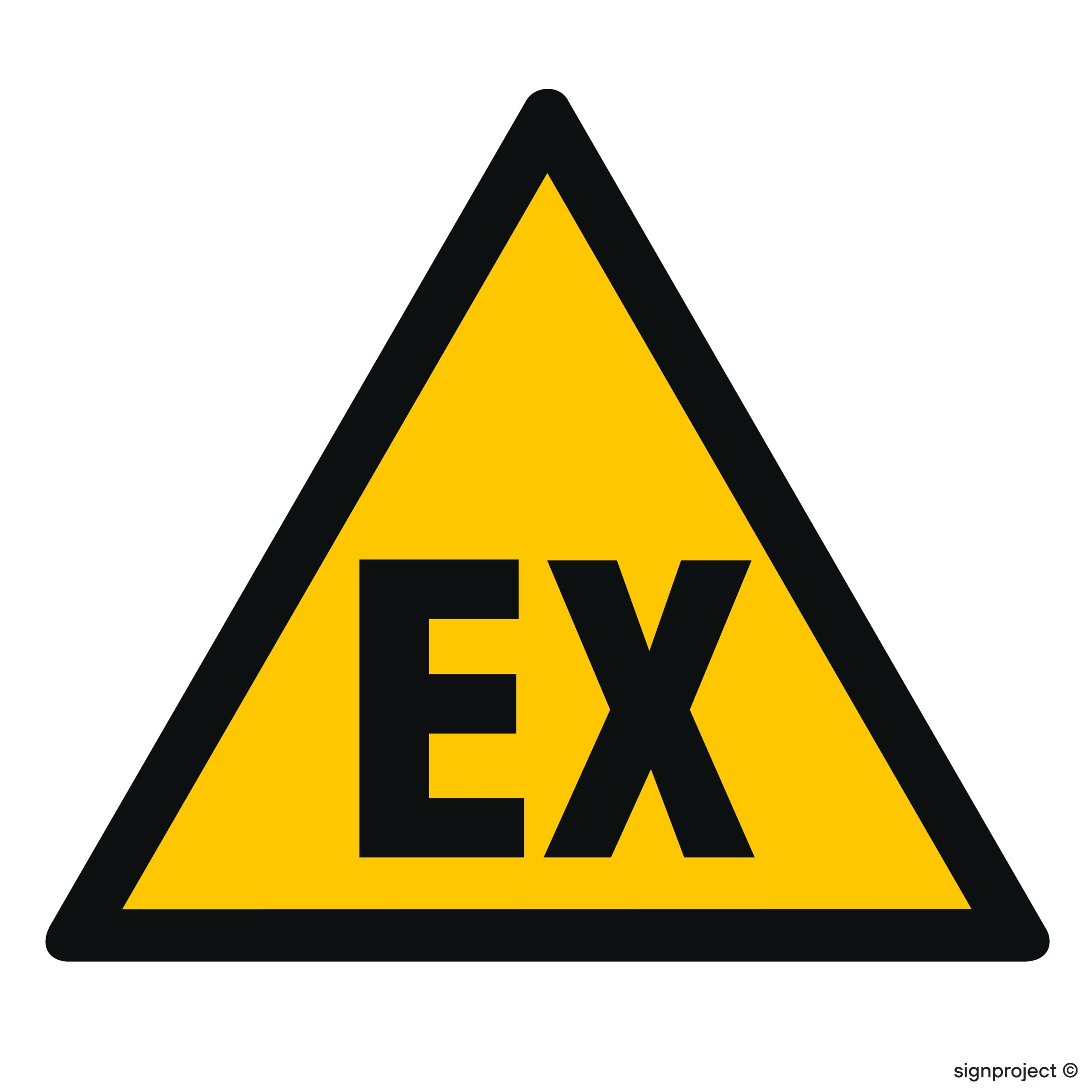 GE010 Ostrzeżenie przed atmosferą wybuchową - 12 naklejek