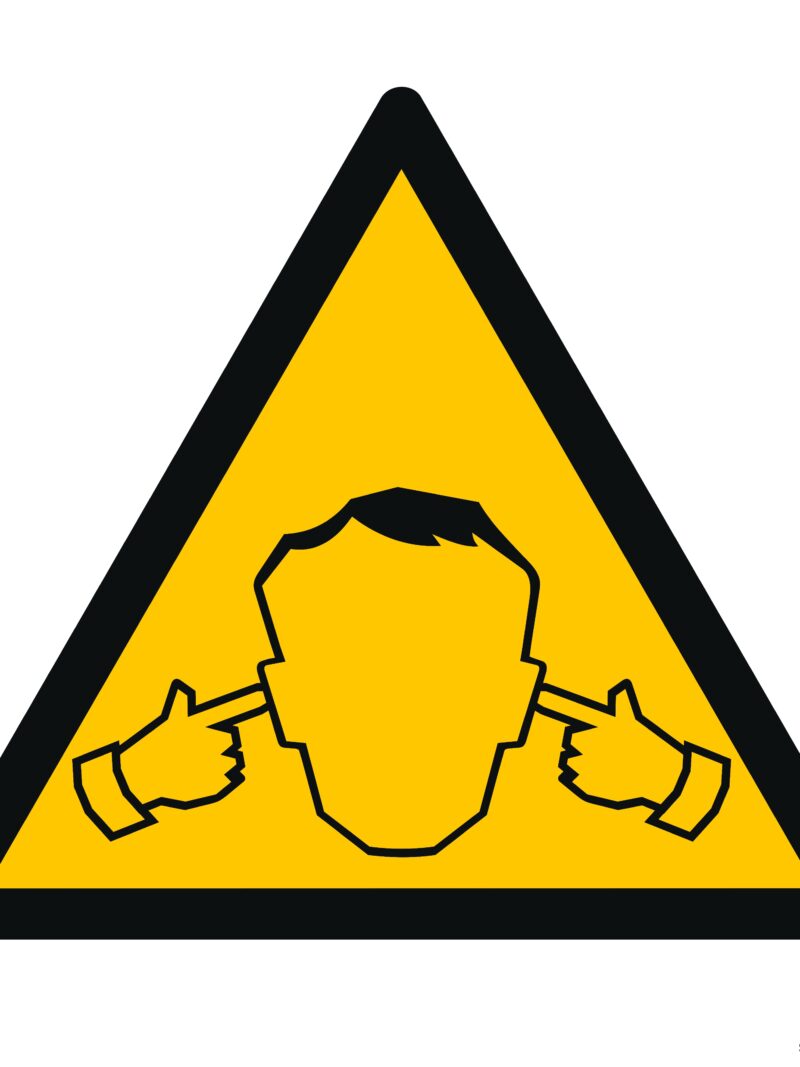 GE014 Uwaga! Hałas -  12 naklejek