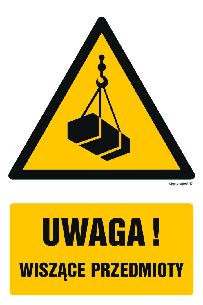 GF012 Uwaga - wiszące przedmioty -  9 naklejek