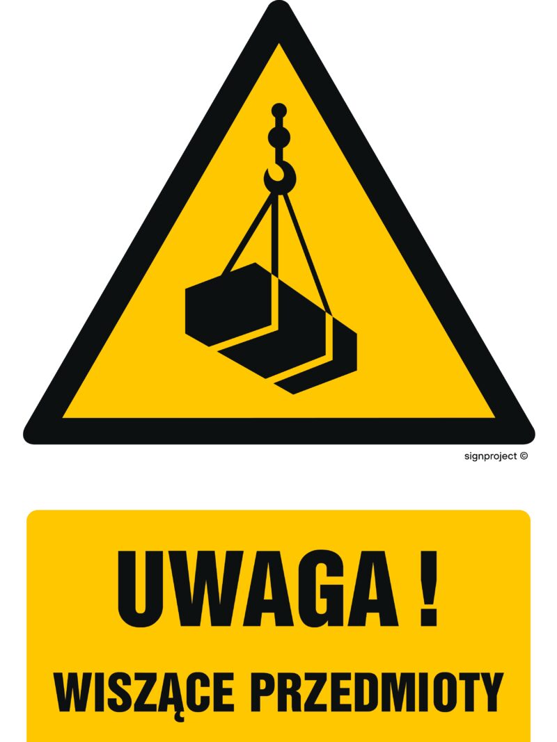 GF012 Uwaga - wiszące przedmioty -  9 naklejek