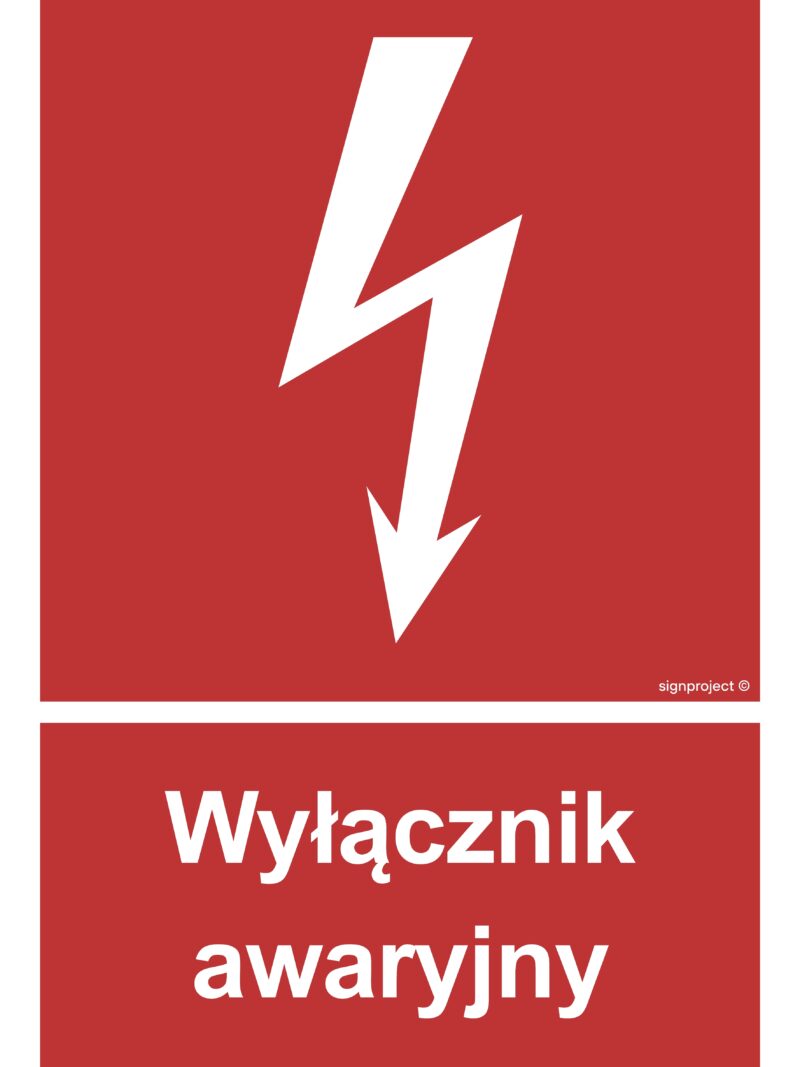 BC034 Wyłacznik awaryjny -  9 naklejek