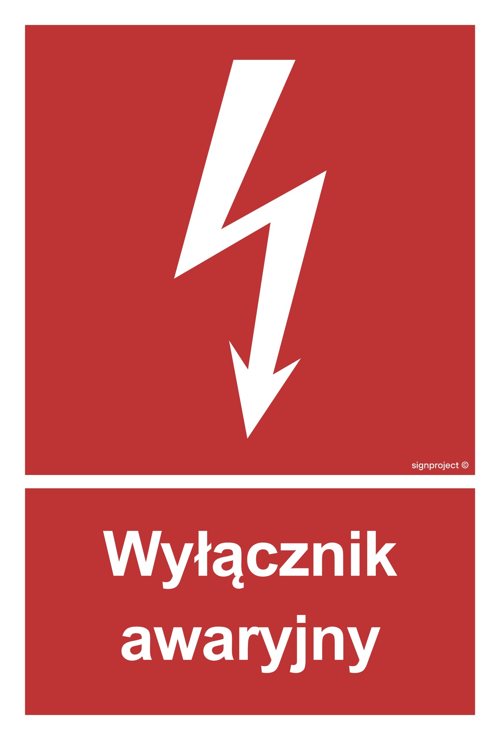 BC034 Wyłacznik awaryjny - 9 naklejek