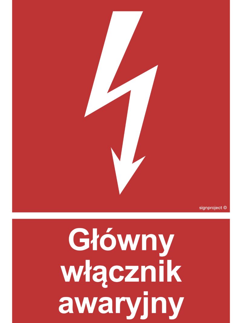 BC035 Główny włącznik awaryjny -  9 naklejek