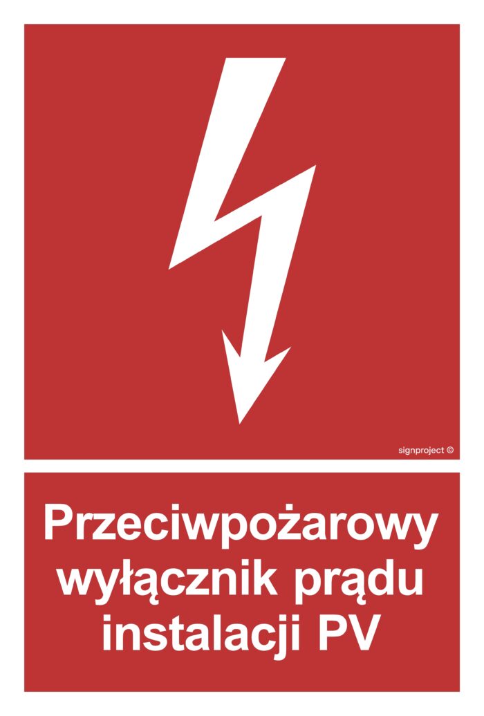 BC145 Przeciwpożarowy wyłącznik prądu instalacji PV -  9 naklejek