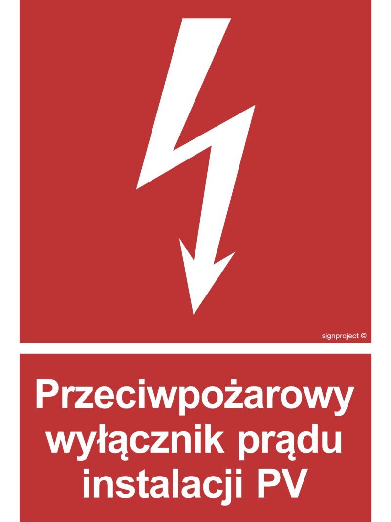 BC145 Przeciwpożarowy wyłącznik prądu instalacji PV -  9 naklejek