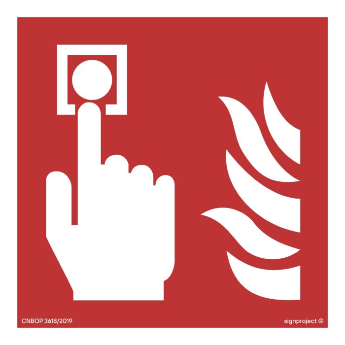 BF005 Alarm pożarowy znak