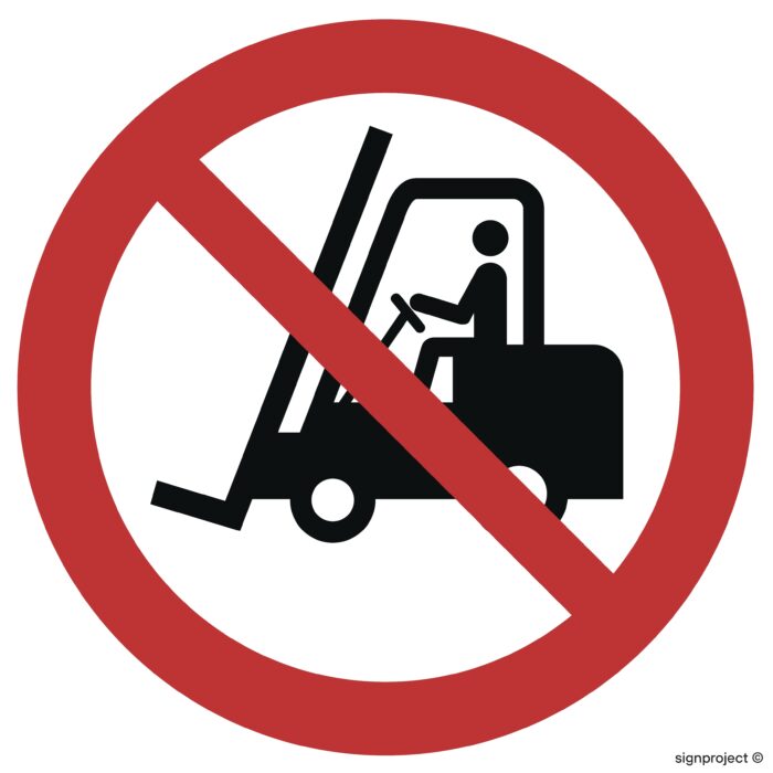 GA006 Zakaz ruchu urządzeń do transportu poziomego -  12 naklejek