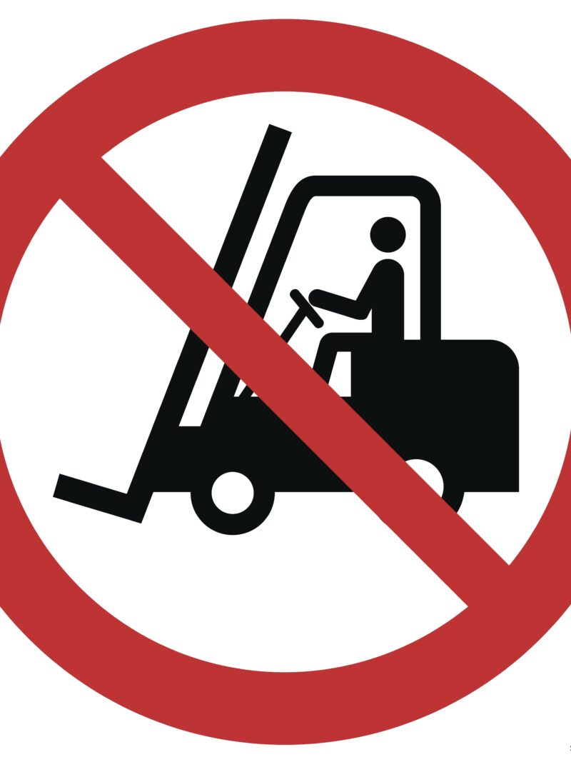 GA006 Zakaz ruchu urządzeń do transportu poziomego -  12 naklejek