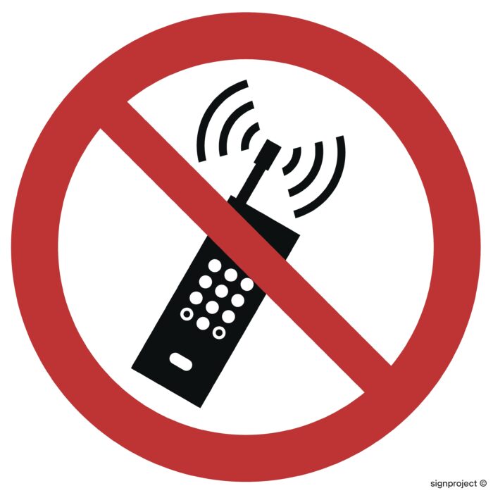 GA013 Zakaz używania telefonów komórkowych -  12 naklejek