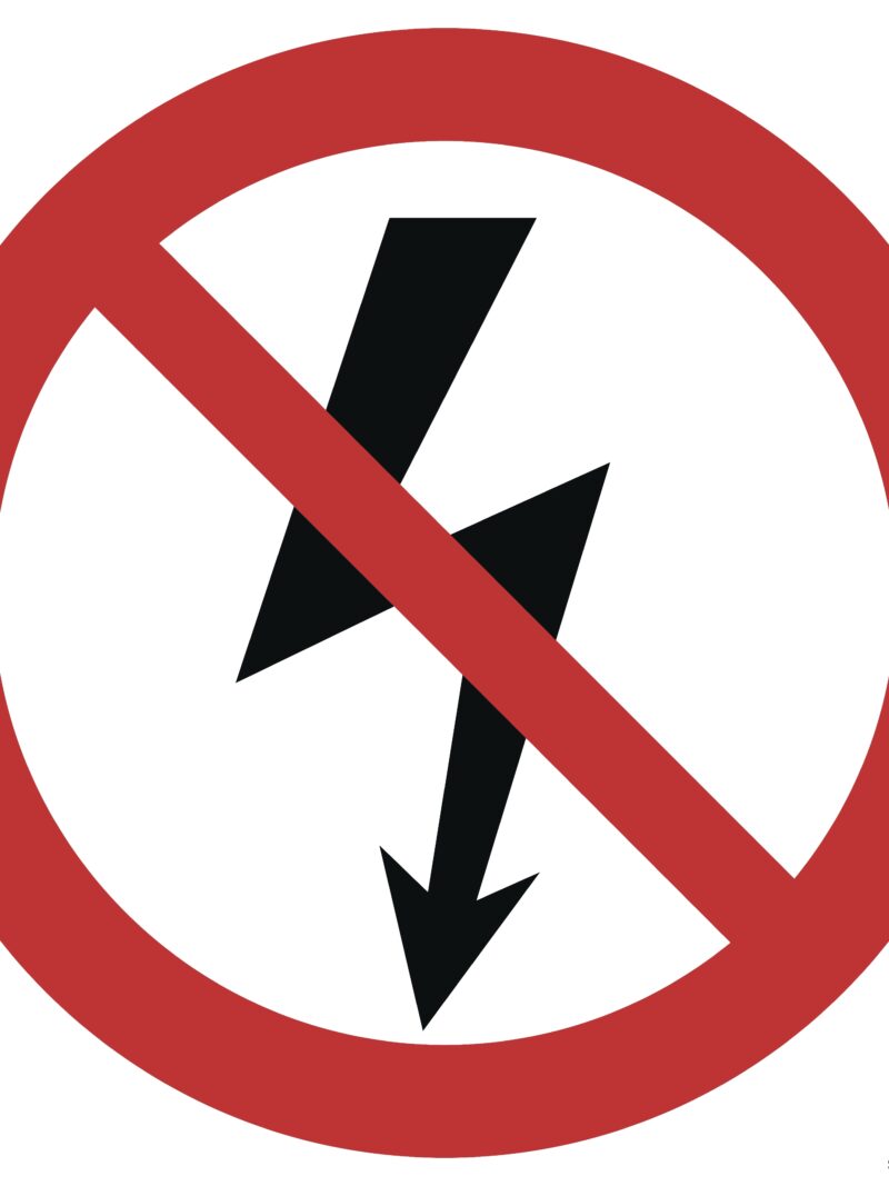 GB005 Nie załączać urządzeń elektrycznych -  12 naklejek