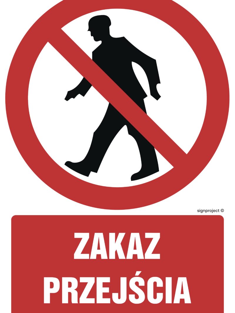 GC002 Zakaz przejścia -  9 naklejek