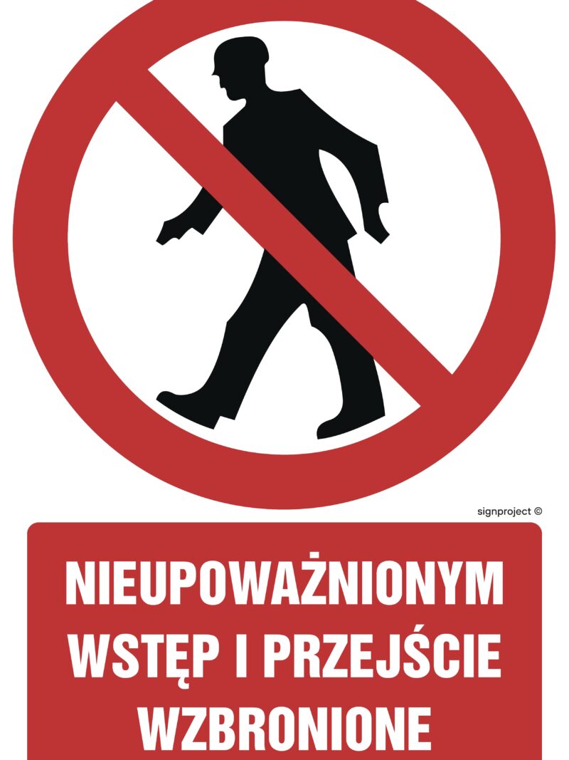 GC003 Nieupoważnionym wstęp i przejście wzbronione -  9 naklejek