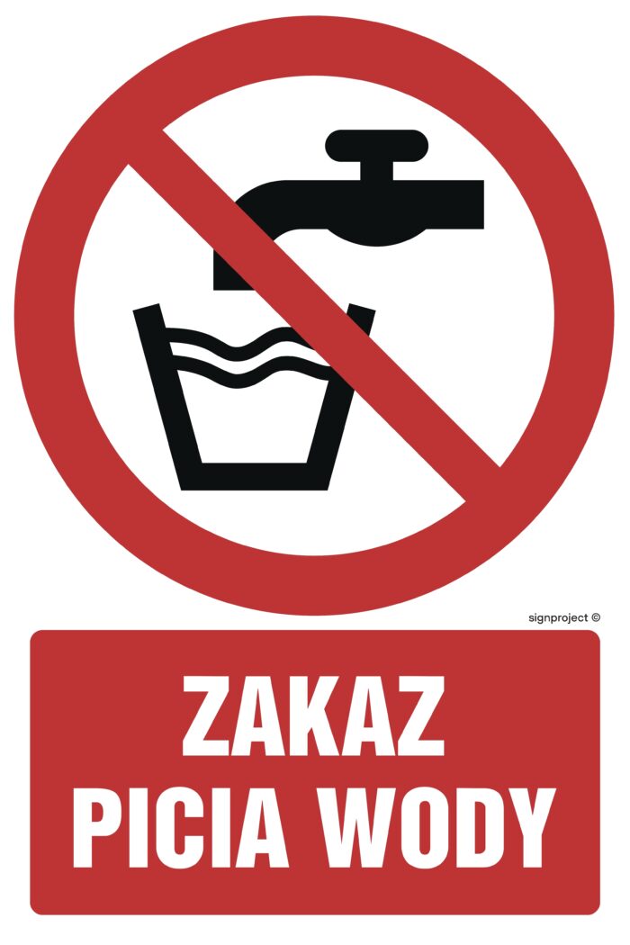 GC004 Zakaz picia wody -  9 naklejek