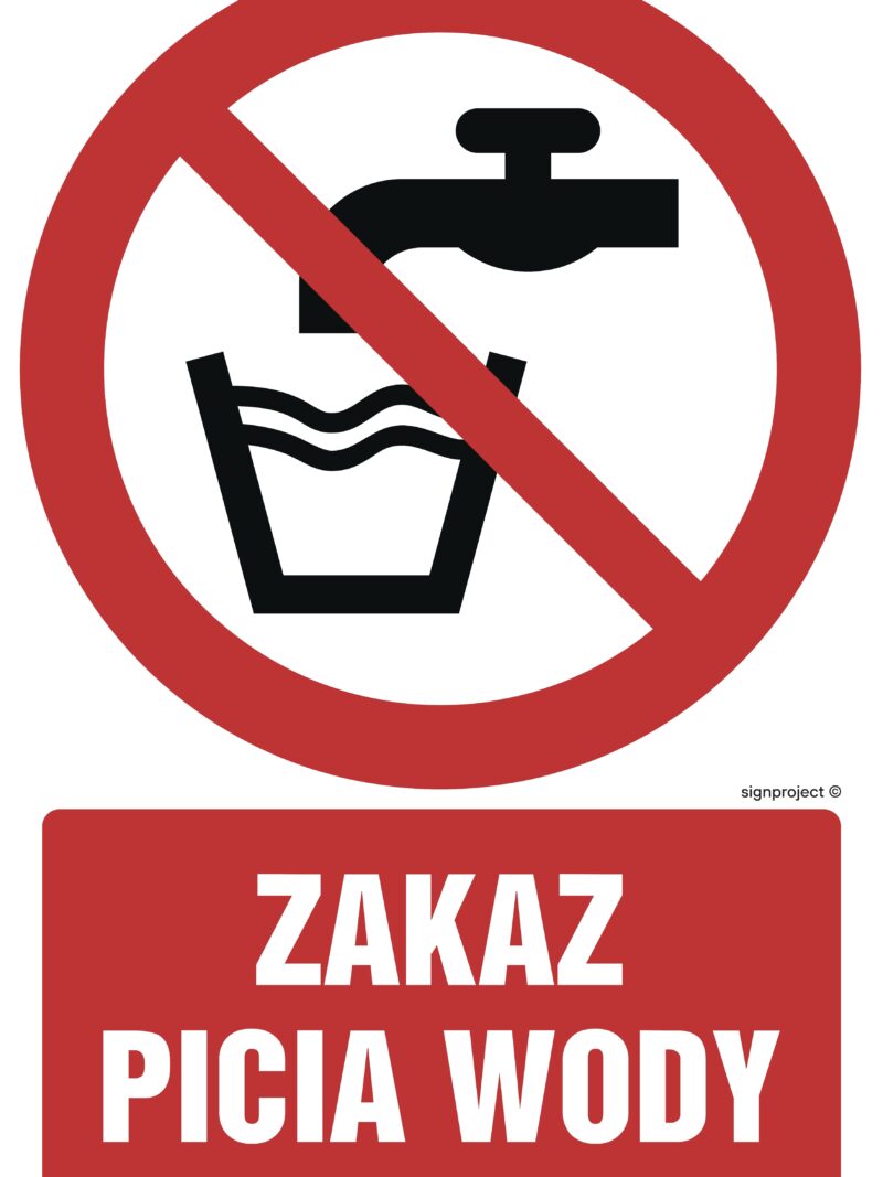 GC004 Zakaz picia wody -  9 naklejek
