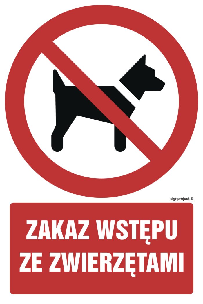 GC007 Zakaz wstępu ze zwierzętami -  9 naklejek