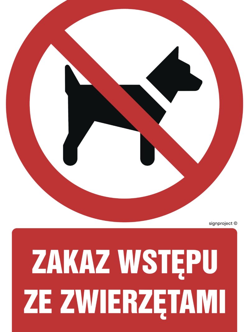 GC007 Zakaz wstępu ze zwierzętami -  9 naklejek