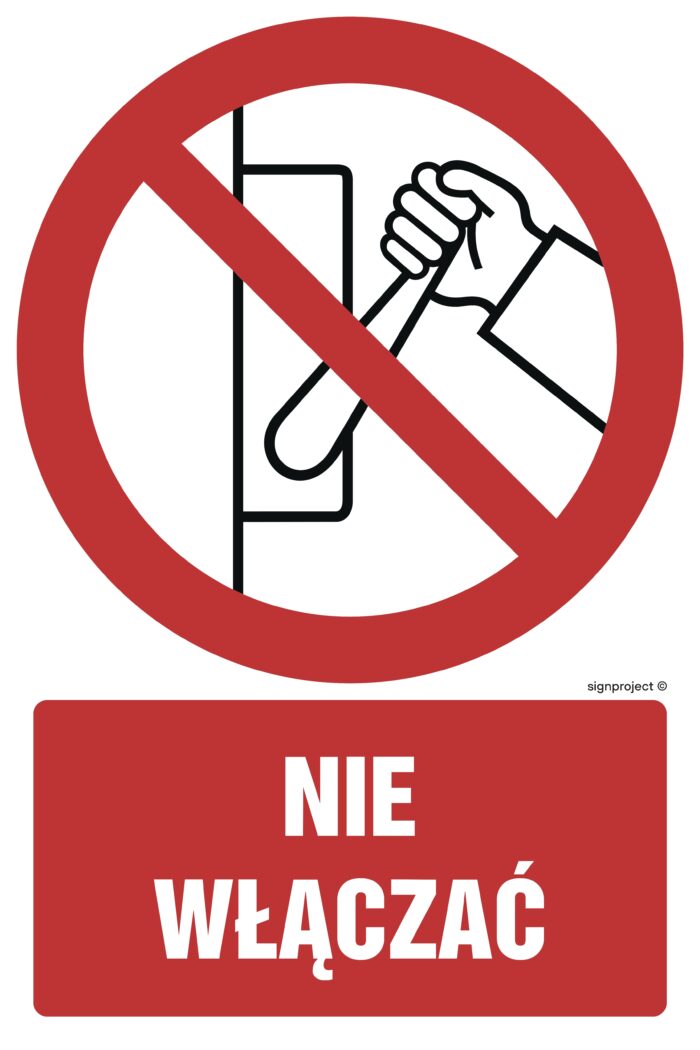 GC012 Nie włączać -  9 naklejek