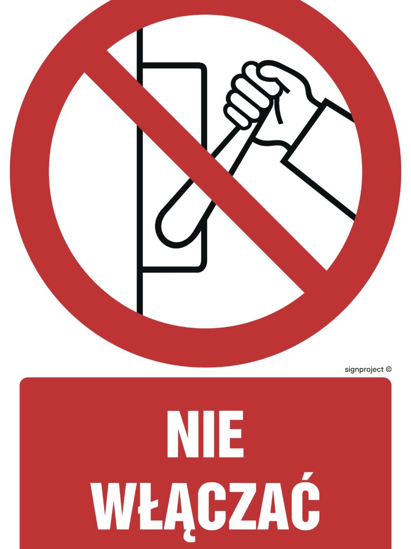 GC012 Nie włączać -  9 naklejek