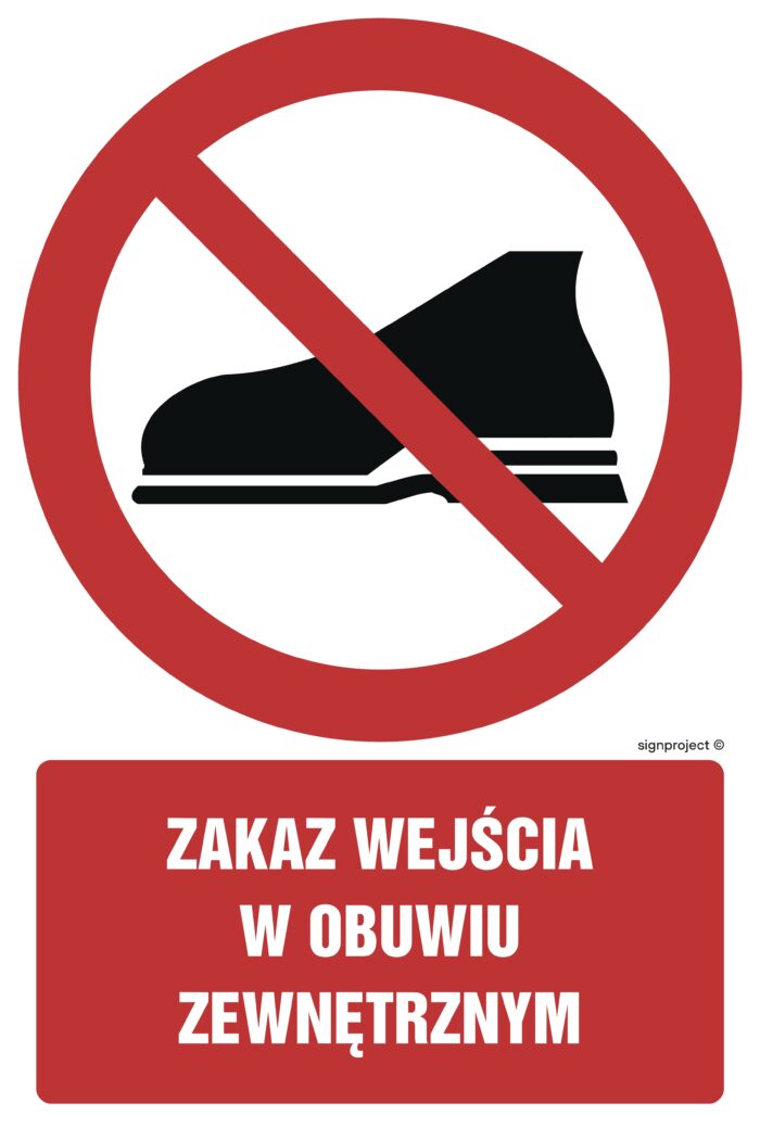 GC023 Zakaz wejścia w obuwiu zewnętrznym -  9 naklejek