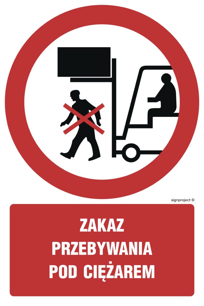 GC057 Zakaz przebywania pod ciężarem -  9 naklejek