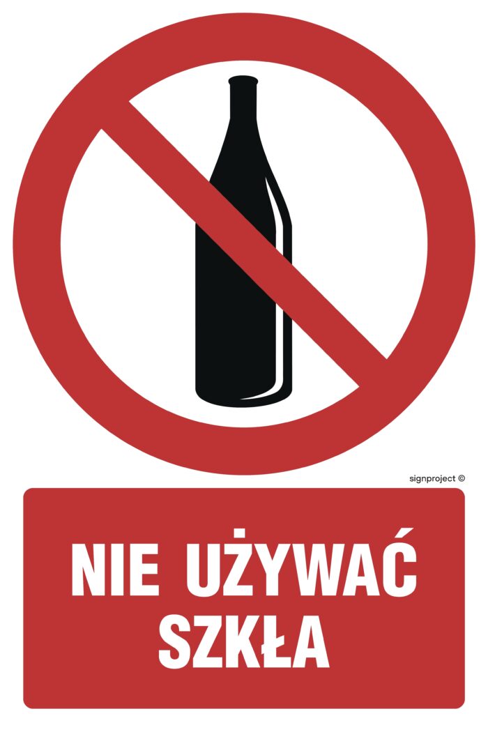 GC061 Zakaz używania szkła -  9 naklejek