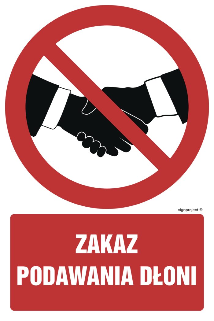 GC091 Zakaz podawania dłoni -  9 naklejek