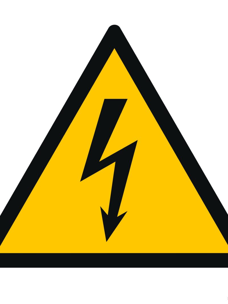 GD012 Ostrzeżenie przed napięciem elektrycznym -  12 naklejek