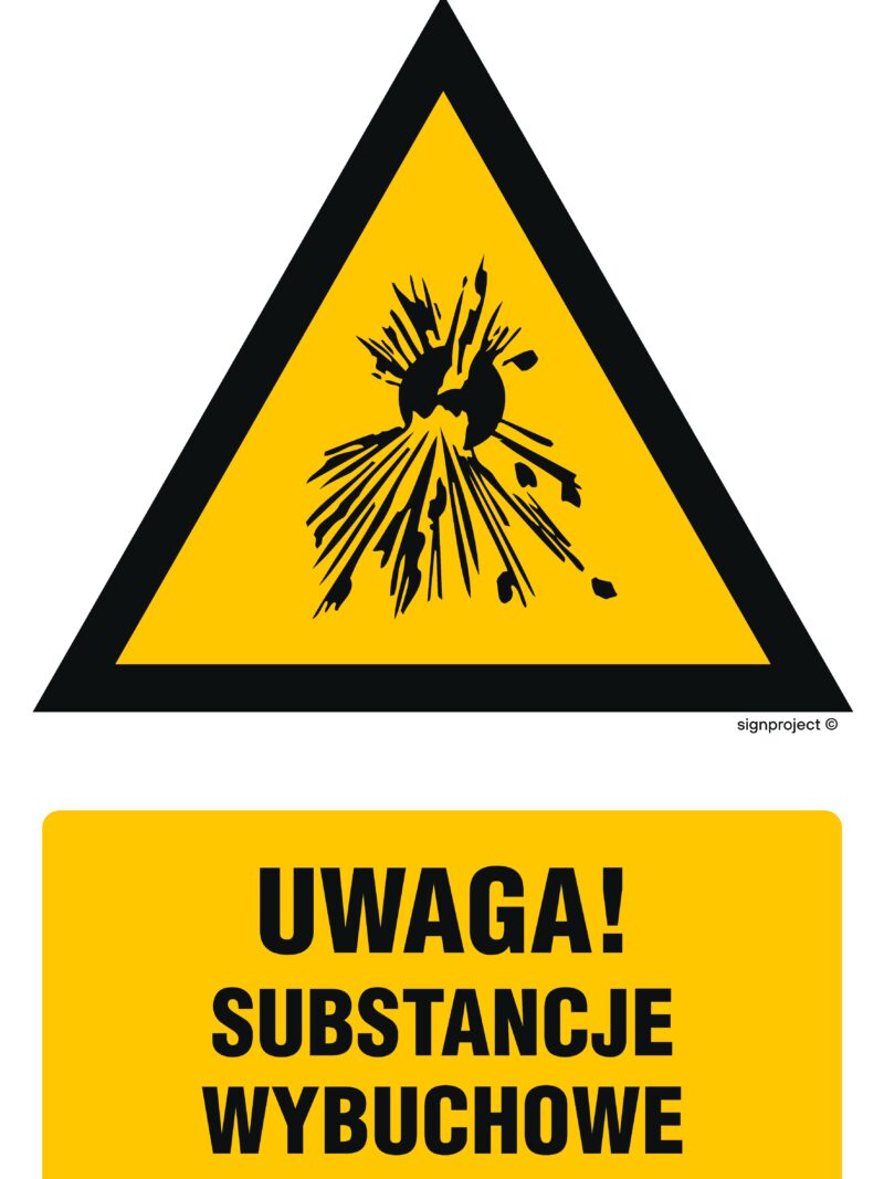 JA012 Ostrzeżenie przed substancjami wybuchowymi -  9 naklejek
