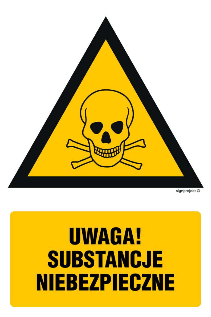 JA017 Uwaga substancje niebezpieczne - opakowanie 10 sztuk