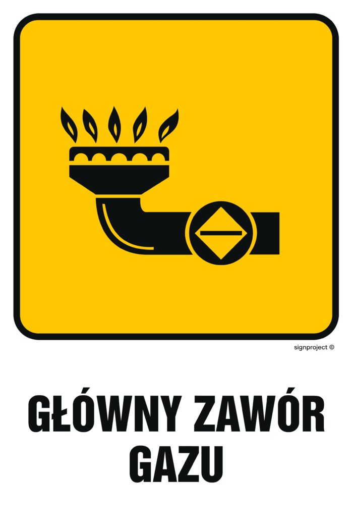 JD001 Główny zawór gazu 1 -  9 naklejek