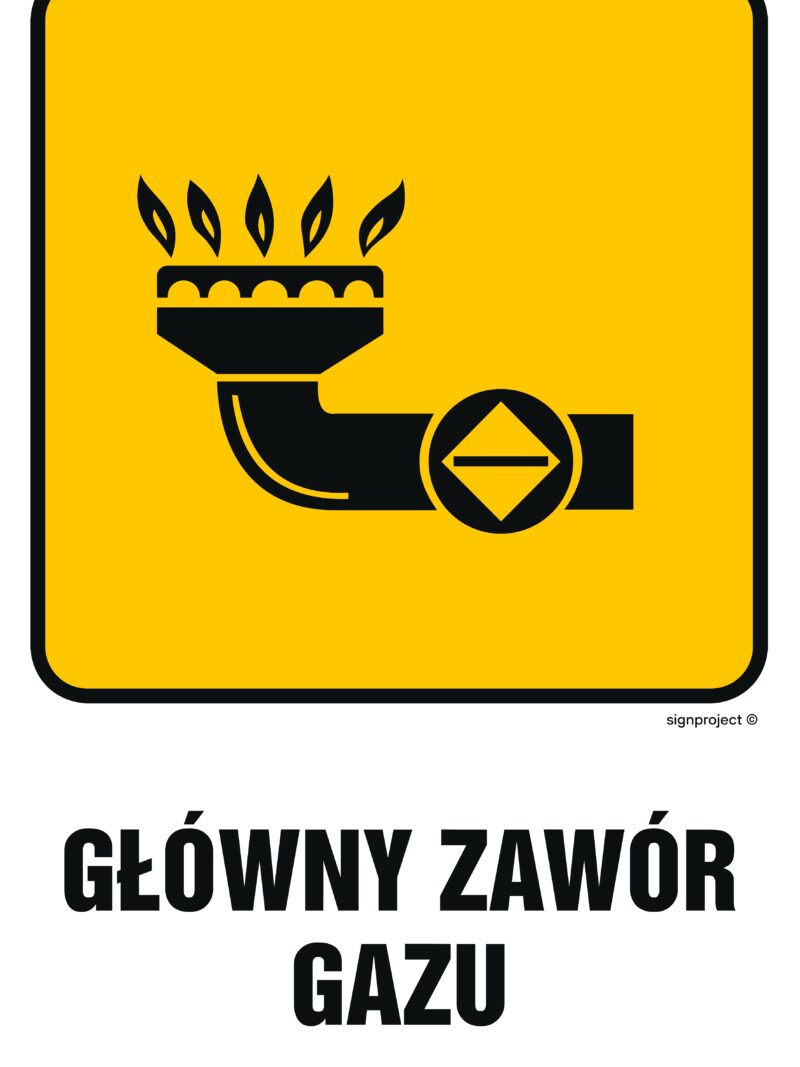 JD001 Główny zawór gazu 1 -  9 naklejek