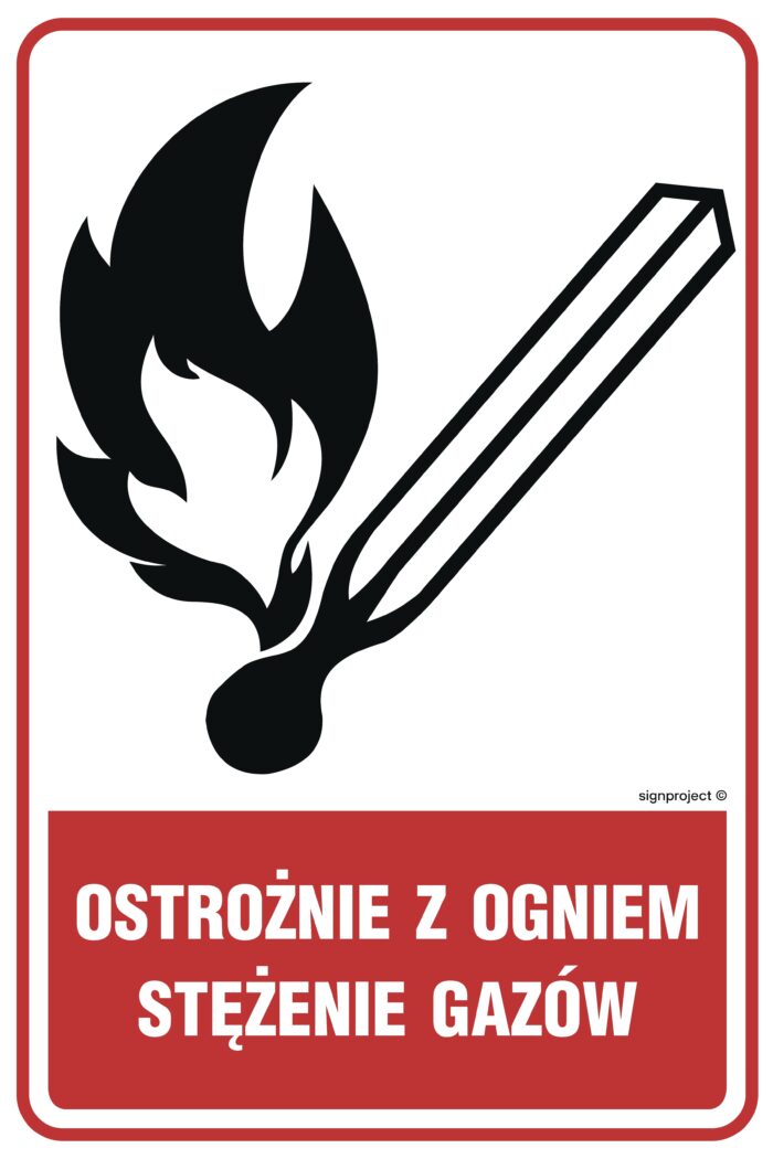 JD003 Ostrożnie z ogniem - stężenie gazów -  9 naklejek