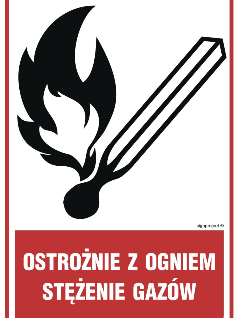 JD003 Ostrożnie z ogniem - stężenie gazów -  9 naklejek