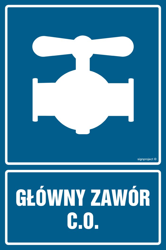 JD007 Główny zawór c.o -  9 naklejek