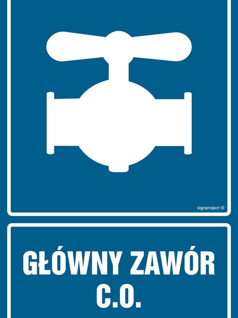 JD007 Główny zawór c.o -  9 naklejek