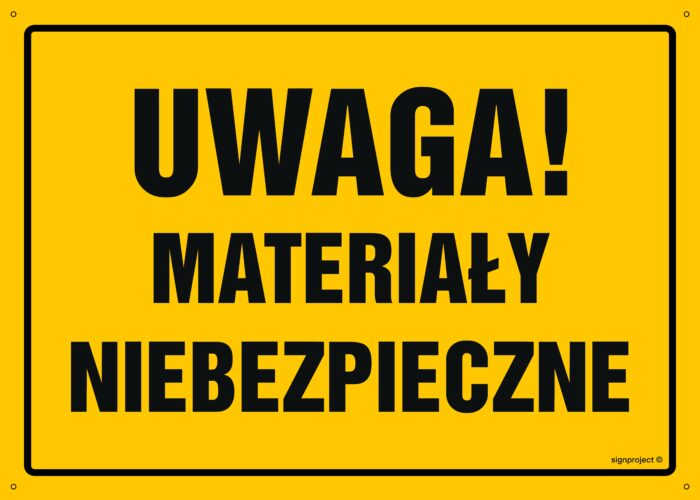 OA023 Uwaga! Materiały niebezpieczne