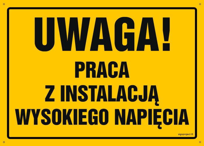 OA075 Uwaga! Praca z instalacją wysokiego napięcia