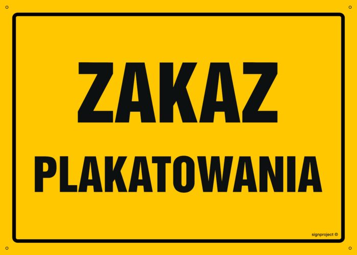 OA095 Zakaz plakatowania