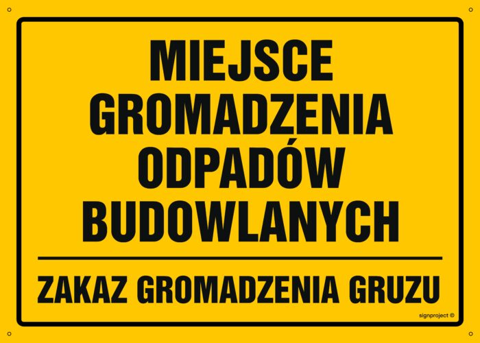 OA112 Miejsce gromadzenia odpadów budowlanych zakaz gromadzenia gruzu