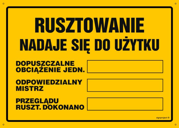 OA146 Rusztowanie nadaje się do użytku ...