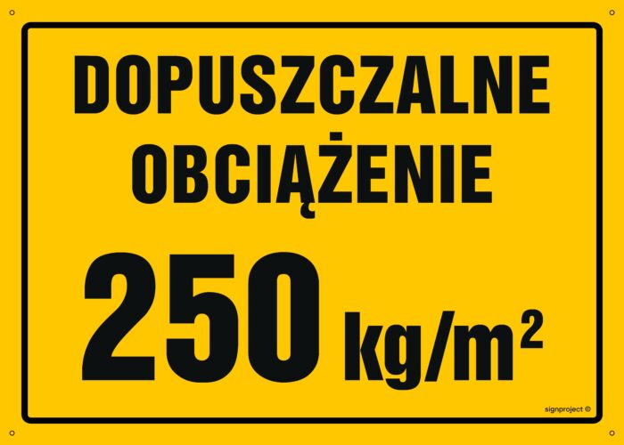 OA176 Dopuszczalne obciążenie 250 kg/m2