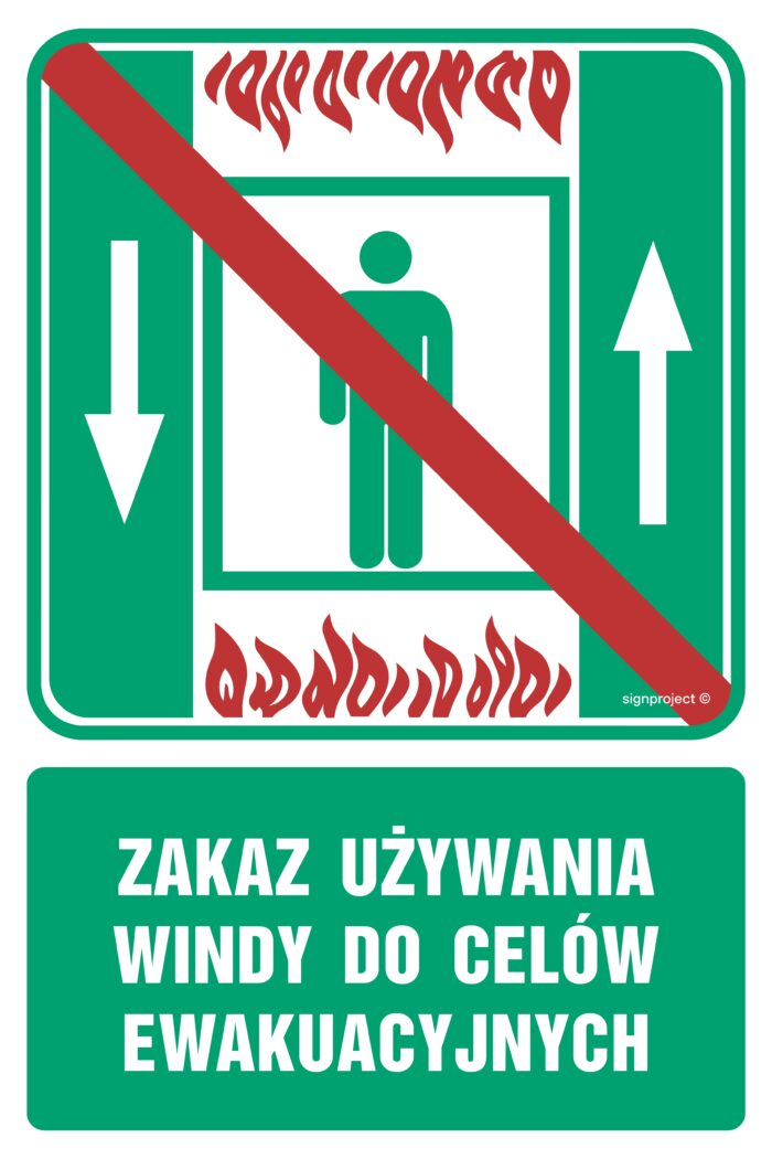 AC049 Zakaz używania windy do celów ewakuacyjnych