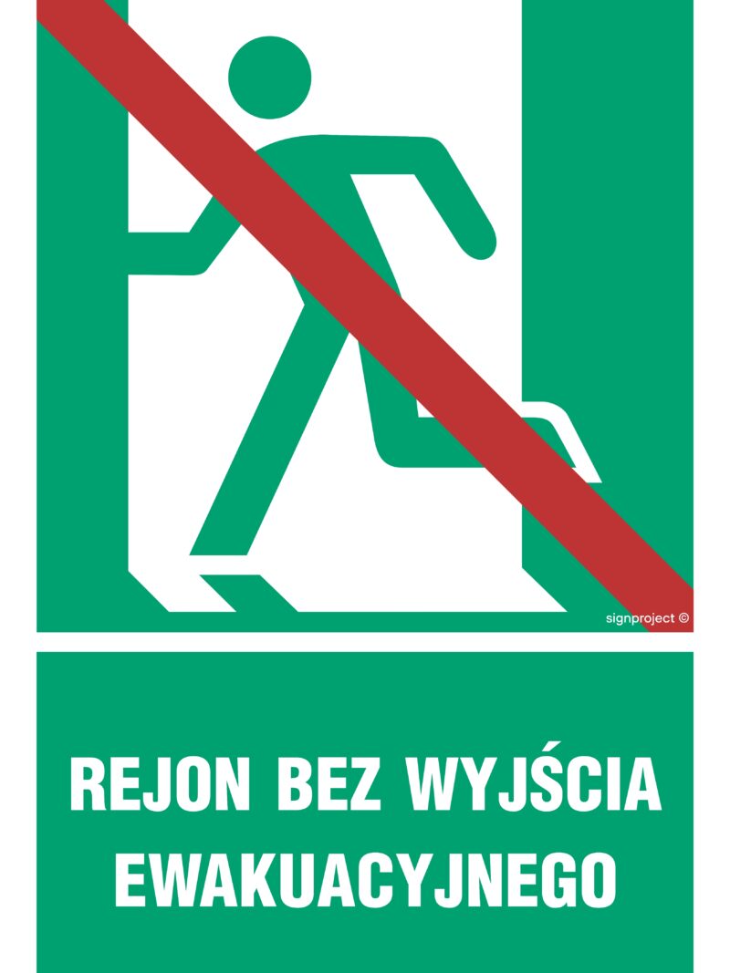 AC054 Rejon bez wyjścia ewakuacyjnego lewostronny