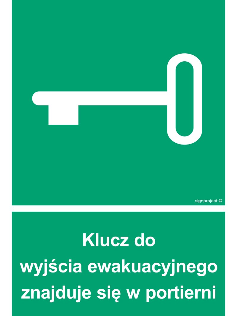 AC067 Klucz do wyjścia ewakuacyjnego znajduje się w portierni