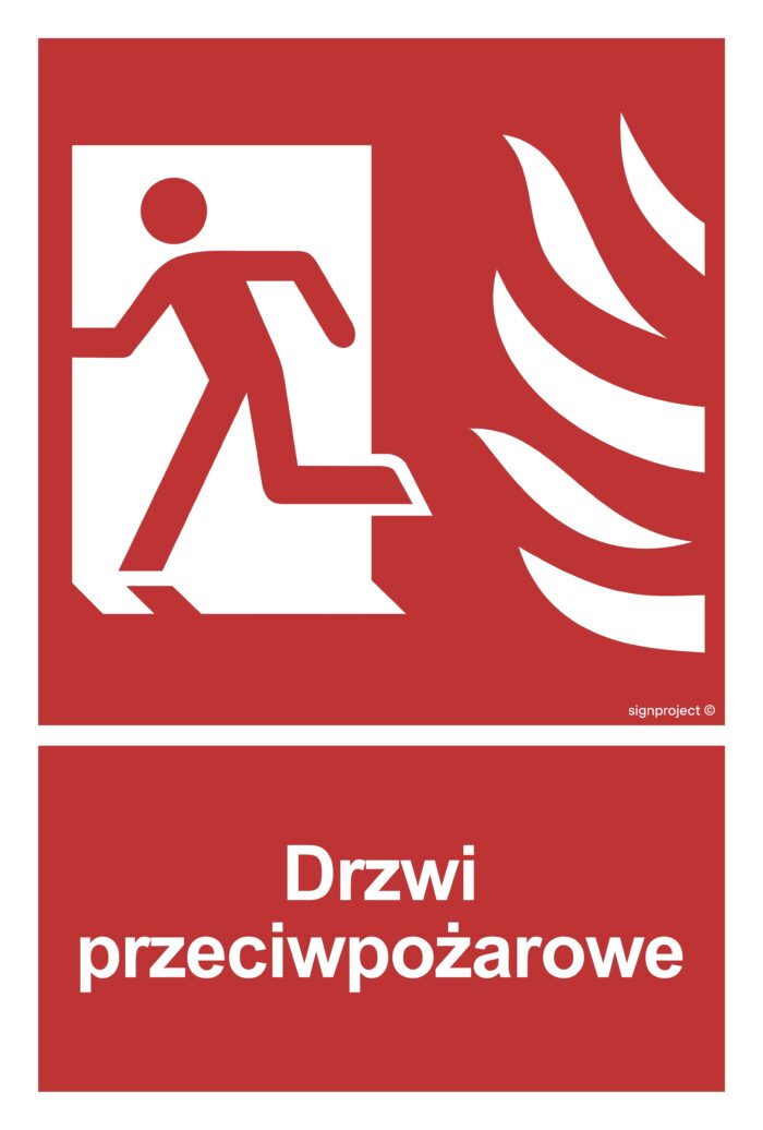 BC052 Drzwi przeciwpożarowe lewostronne -  9 naklejek