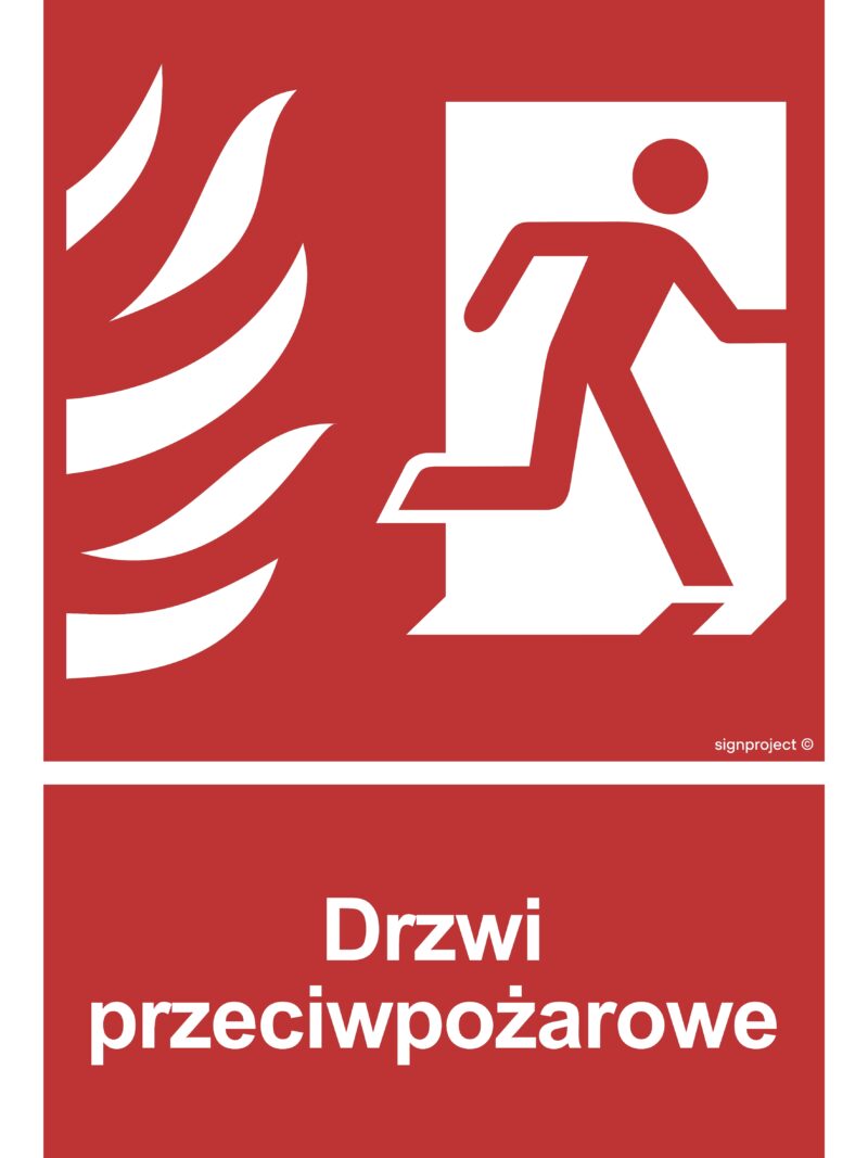 BC053 Drzwi przeciwpożarowe prawostronne -  9 naklejek