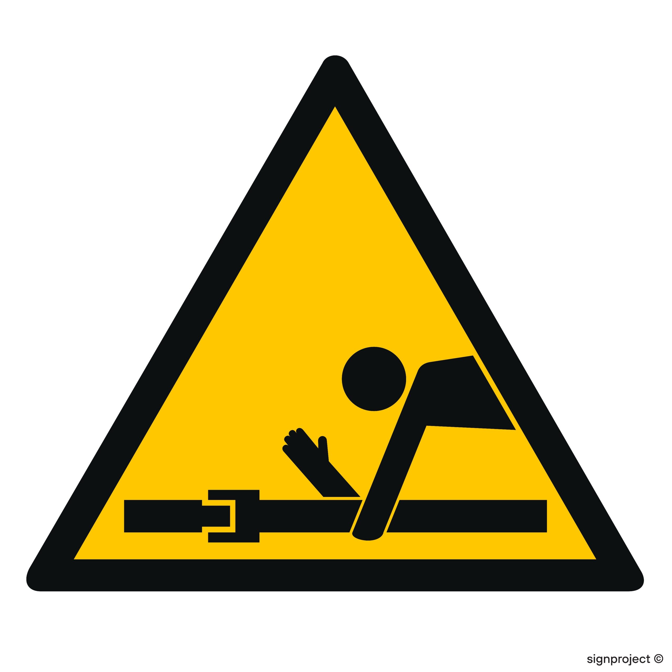 GE017 Uwaga ruchome elementy - 12 naklejek