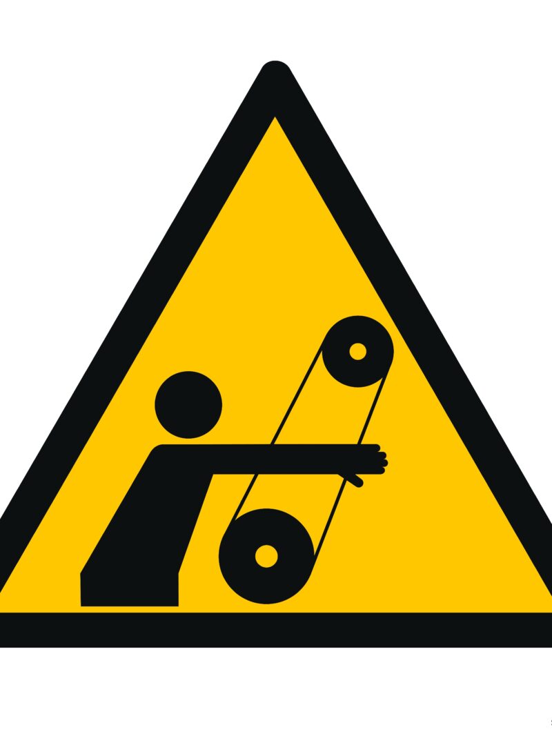 GE018 Uwaga ruchome elementy -  12 naklejek