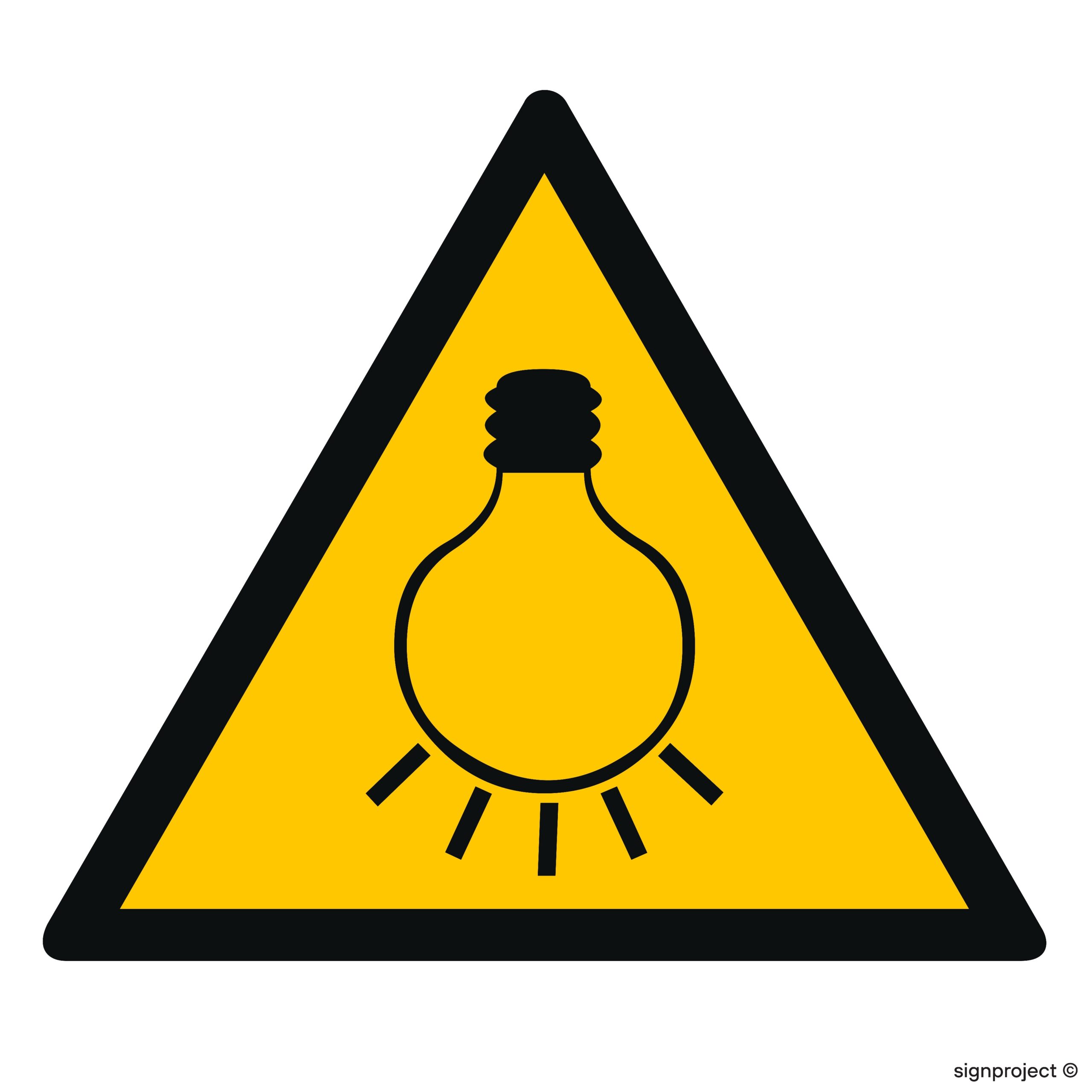 GE020 Uwaga mocne światło - 12 naklejek